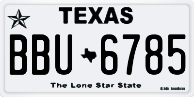 TX license plate BBU6785