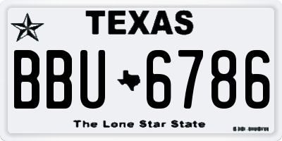 TX license plate BBU6786