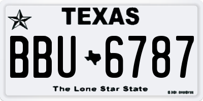 TX license plate BBU6787