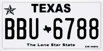 TX license plate BBU6788