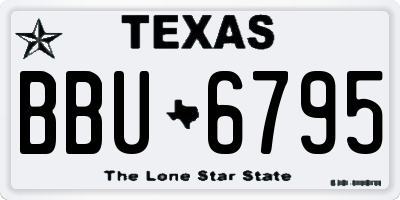 TX license plate BBU6795