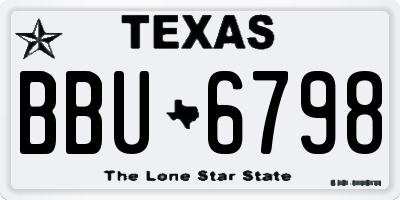 TX license plate BBU6798