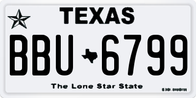 TX license plate BBU6799