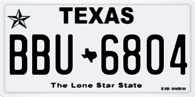 TX license plate BBU6804