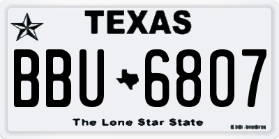 TX license plate BBU6807