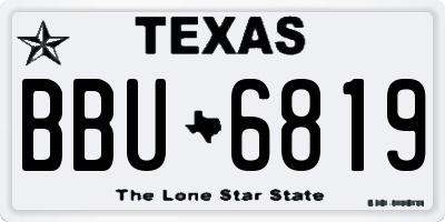 TX license plate BBU6819