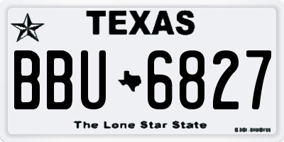 TX license plate BBU6827