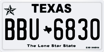 TX license plate BBU6830