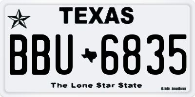TX license plate BBU6835