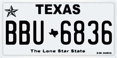 TX license plate BBU6836