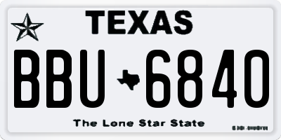 TX license plate BBU6840