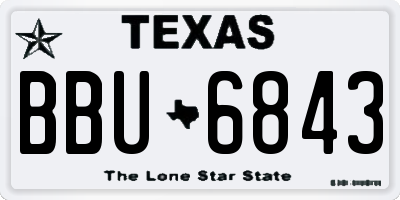 TX license plate BBU6843