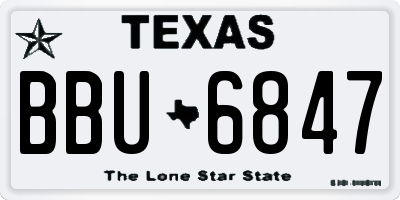 TX license plate BBU6847