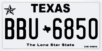 TX license plate BBU6850