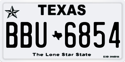 TX license plate BBU6854