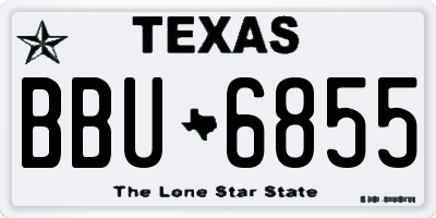 TX license plate BBU6855