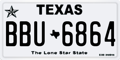 TX license plate BBU6864