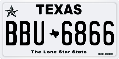 TX license plate BBU6866