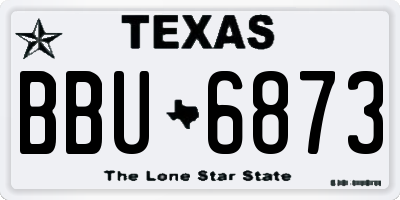TX license plate BBU6873