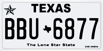 TX license plate BBU6877