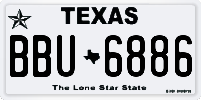 TX license plate BBU6886
