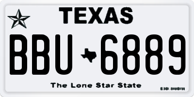 TX license plate BBU6889