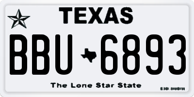 TX license plate BBU6893