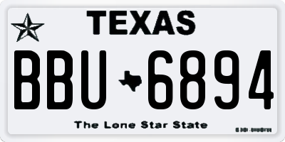 TX license plate BBU6894