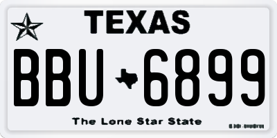 TX license plate BBU6899