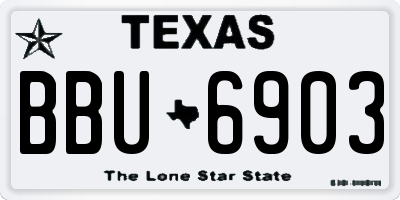 TX license plate BBU6903