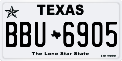 TX license plate BBU6905