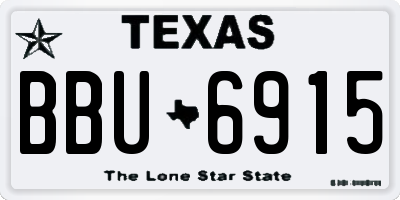 TX license plate BBU6915