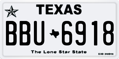TX license plate BBU6918