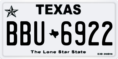 TX license plate BBU6922