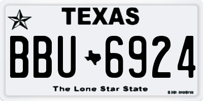 TX license plate BBU6924