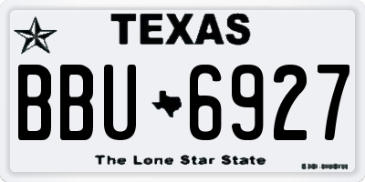 TX license plate BBU6927