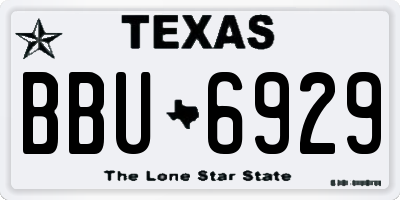 TX license plate BBU6929