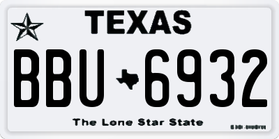 TX license plate BBU6932