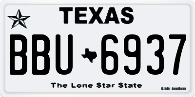 TX license plate BBU6937