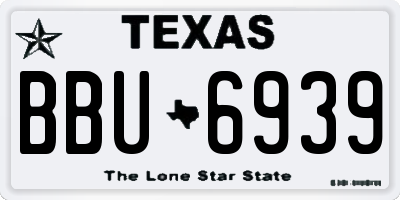 TX license plate BBU6939