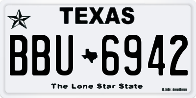 TX license plate BBU6942
