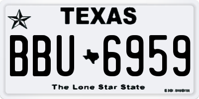 TX license plate BBU6959
