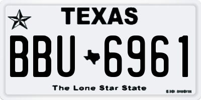 TX license plate BBU6961