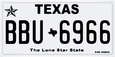 TX license plate BBU6966