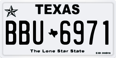 TX license plate BBU6971