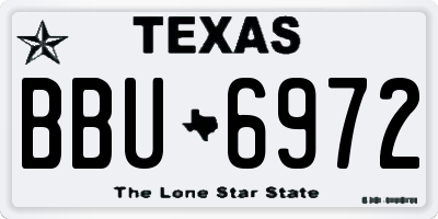 TX license plate BBU6972