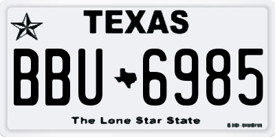 TX license plate BBU6985