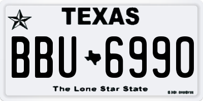 TX license plate BBU6990