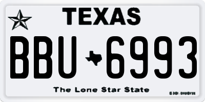 TX license plate BBU6993