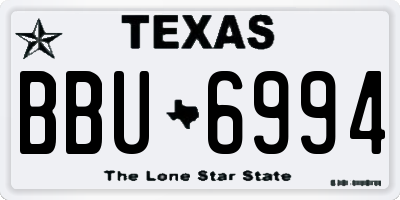 TX license plate BBU6994